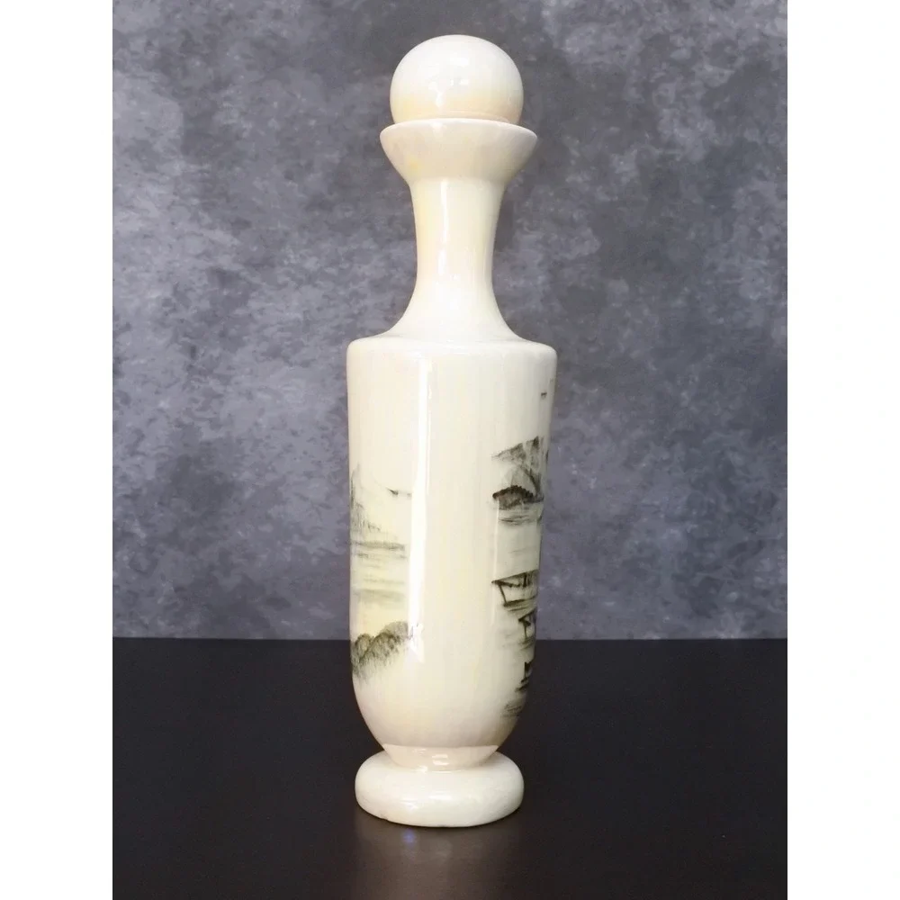 Vintage Bering Sea Originals Alaska Hand Painted Geese Lusterware Decanter